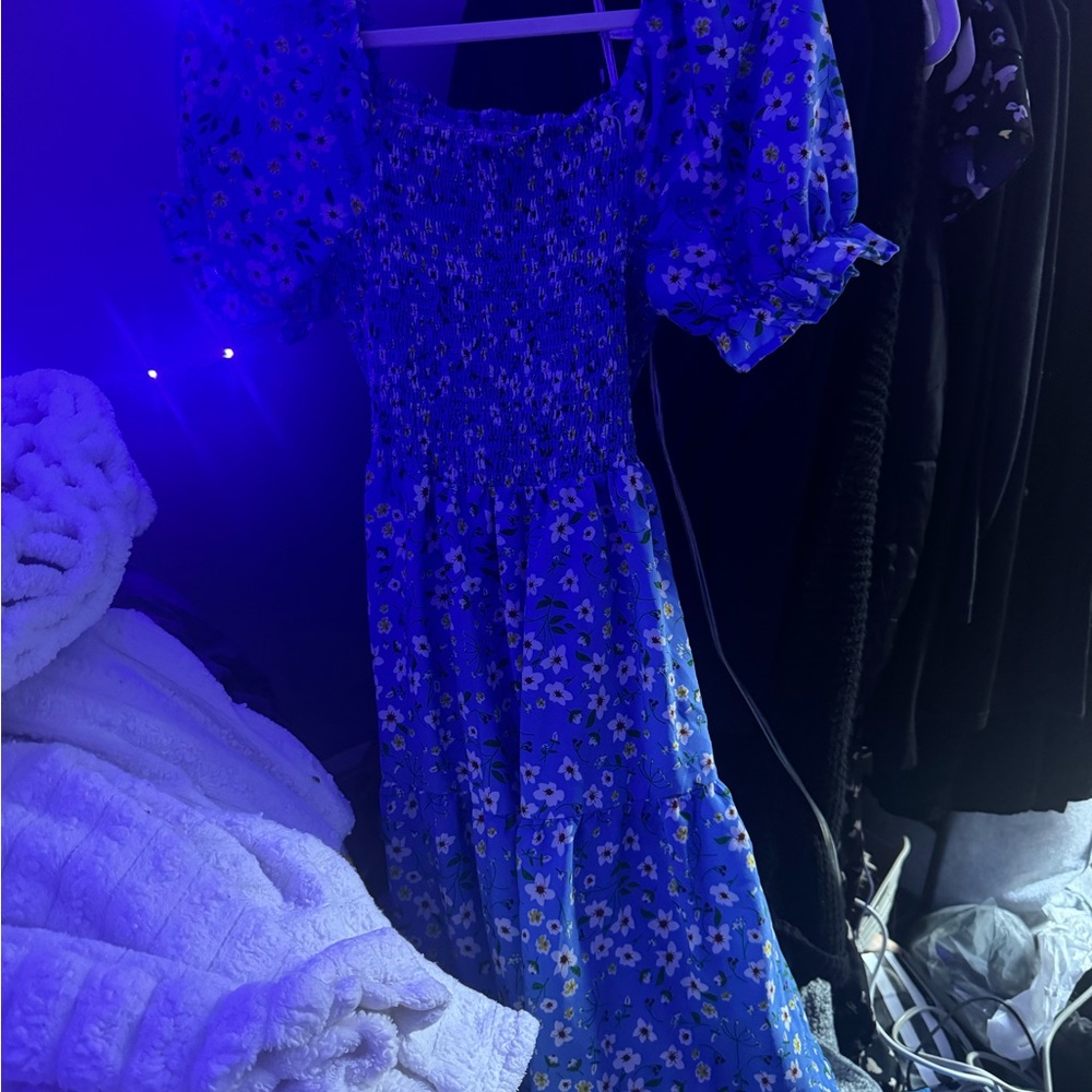 SHEIN Blue Floral maxi Dress